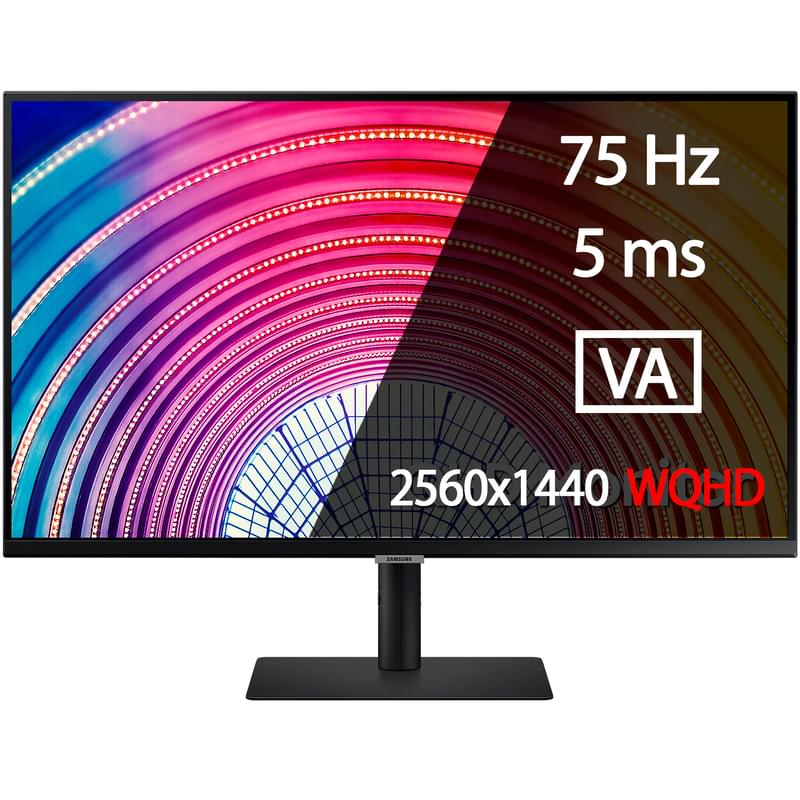 32" Samsung S6 LS32A600NWIXCI Мониторы 2560х1440 16:9 VA 75ГЦ (HDMI+DP) Black - фото #0, Technodom.kz