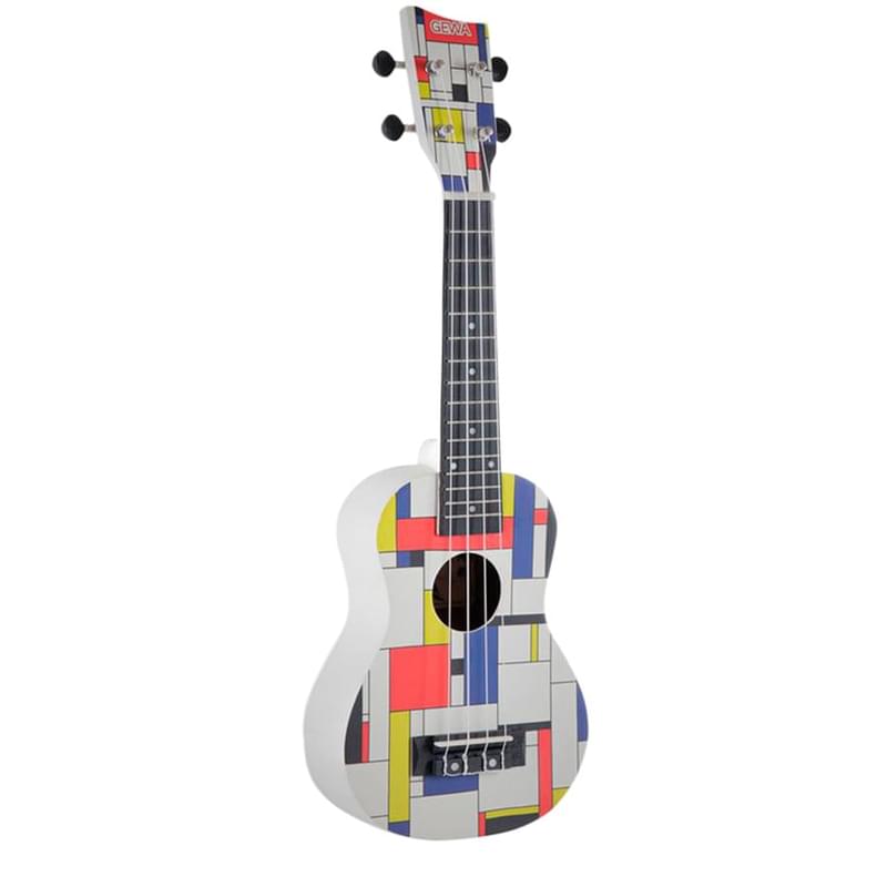 SOPRANO MANOA W-SO-BWS white укулелесі, түрлі түсті суреті бар - тысқабы бар - фото #0, Technodom.kz