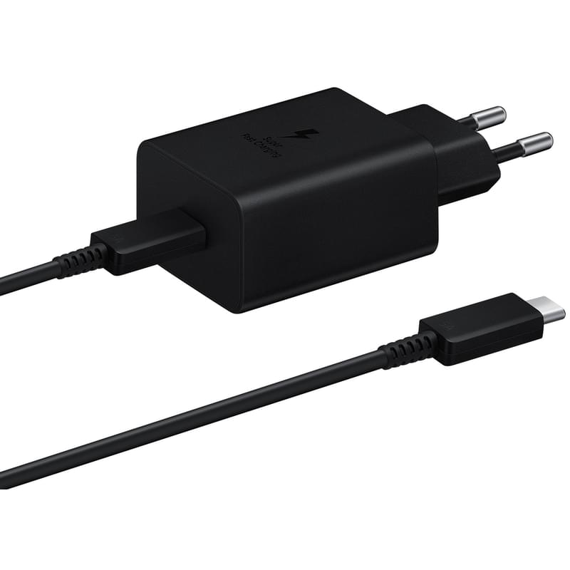 Адаптер питания Samsung, 1*USB 45Вт+Cable, Black (EP-T4510XBEGRU) - фото #3, Technodom.kz