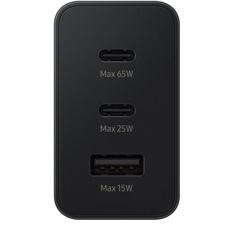 Адаптер питания Samsung, 2*USB-C, 1*USB-A 65Вт, Черный (EP-T6530NBEGRU) - фото #2, Technodom.kz