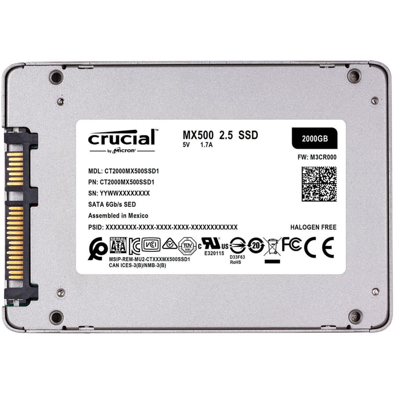 Внутренний SSD 2.5" 7мм 2TB Crucial MX500 SATA-III 3D TLC (CT2000MX500SSD1) - фото #2, Technodom.kz