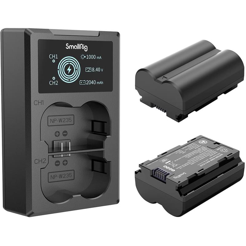 Зарядное устройство и два аккумулятора SmallRig 3822 FUJIFILM NP-W235 - фото #1, Technodom.kz