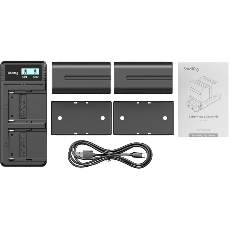 Зарядное устройство и два аккумулятора SmallRig 3823 Sony NP-F970 - фото #7, Technodom.kz