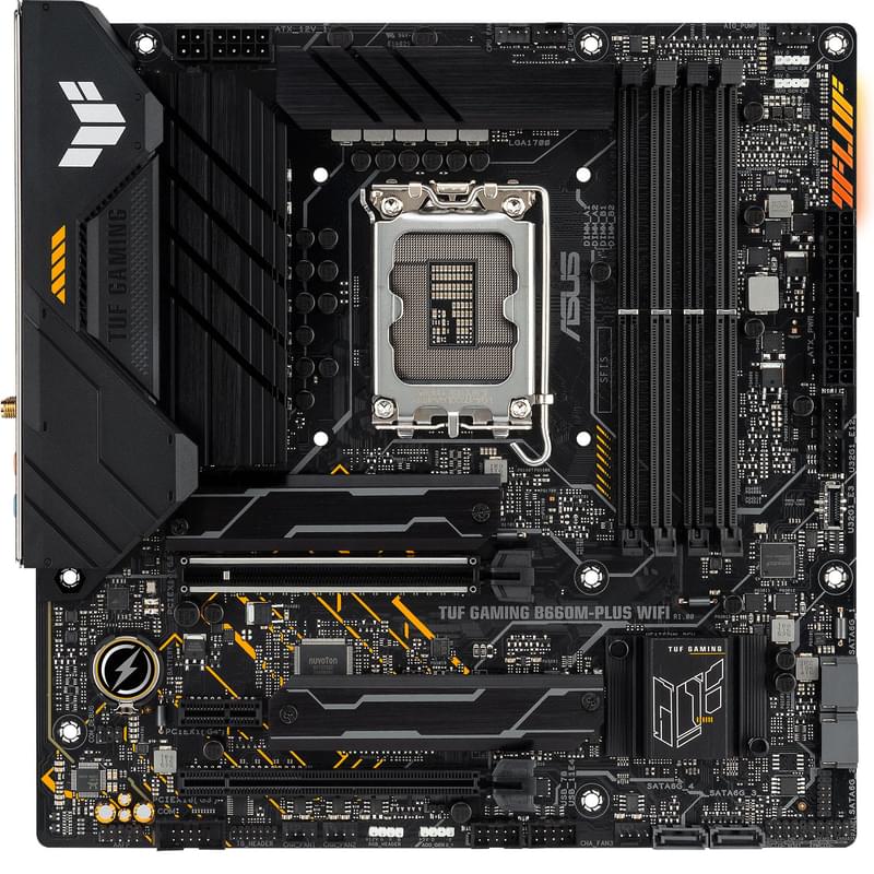 Материнская плата Asus TUF GAMING B660M-PLUS WIFI LGA1700 4DDR5 PCI-E 2x16 1x1 (HDMI+DP) mATX - фото #0, Technodom.kz