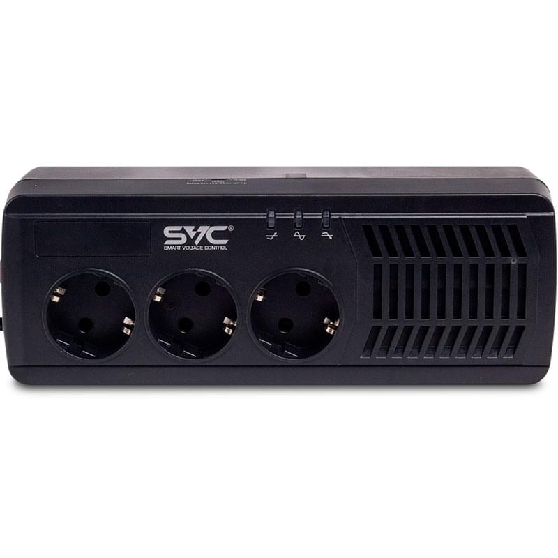 Стабилизатор SVC, 600VA/300Вт, AVR:176-273В, 3Shuko, Black (AVR-1005-U) - фото #1, Technodom.kz