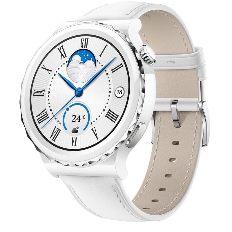 Смарт-часы HUAWEI Watch GT3 Pro (42mm) White Leather Strap - фото #0, Technodom.kz