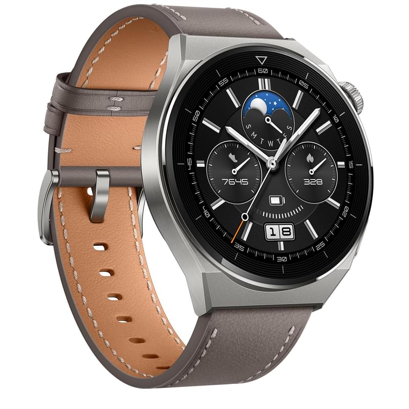 Смарт-часы HUAWEI Watch GT3 Pro (46mm) Gray Leather Strap - фото #2, Technodom.kz