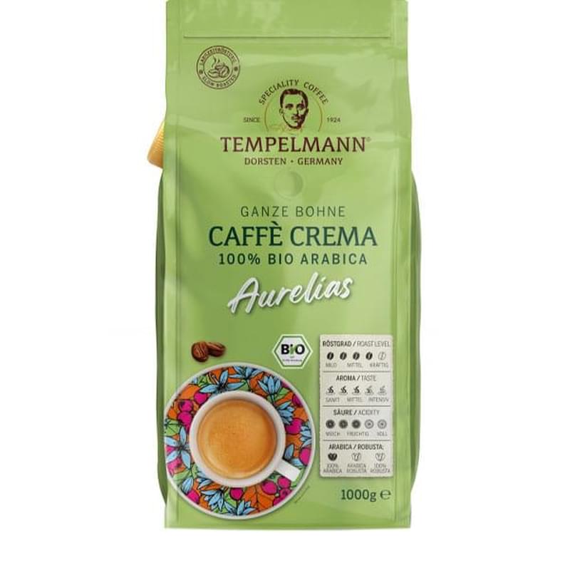 Кофе Tempelmann Aurelias Caffe Crema BIO, зерно 1кг, 8210 - фото #0, Technodom.kz