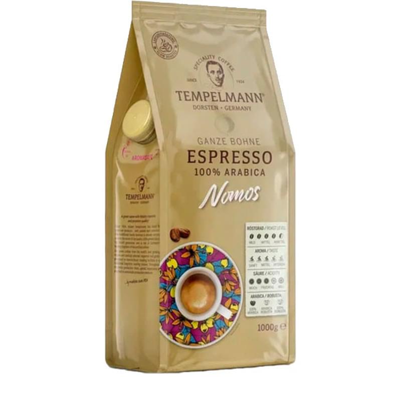 Кофе Tempelmann Nomos Espresso, зерно 1кг, 8209 - фото #0, Technodom.kz Кофе Tempelmann Nomos Espresso, зерно 1кг, 8209 - фото #0, Technodom.kz