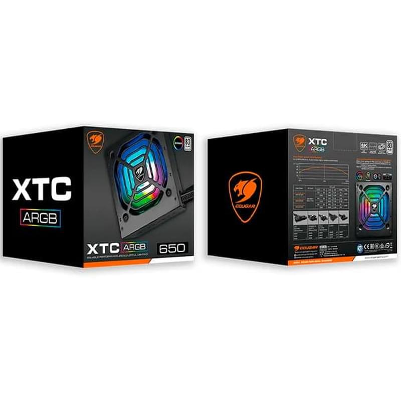 Блок питания 550W Cougar XTC ARGB 550 ATX 2x6+2pin, 4+4pin (XTC ARGB 550) - фото #2, Technodom.kz