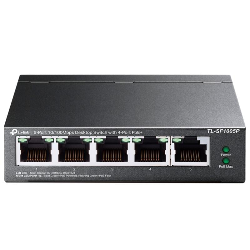 Настольный коммутатор, Tp-Link TL-SF1005P, 5 портов, 4 портов PoE+ 10/100 Mbps (TL-SF1005P) - фото #0, Technodom.kz