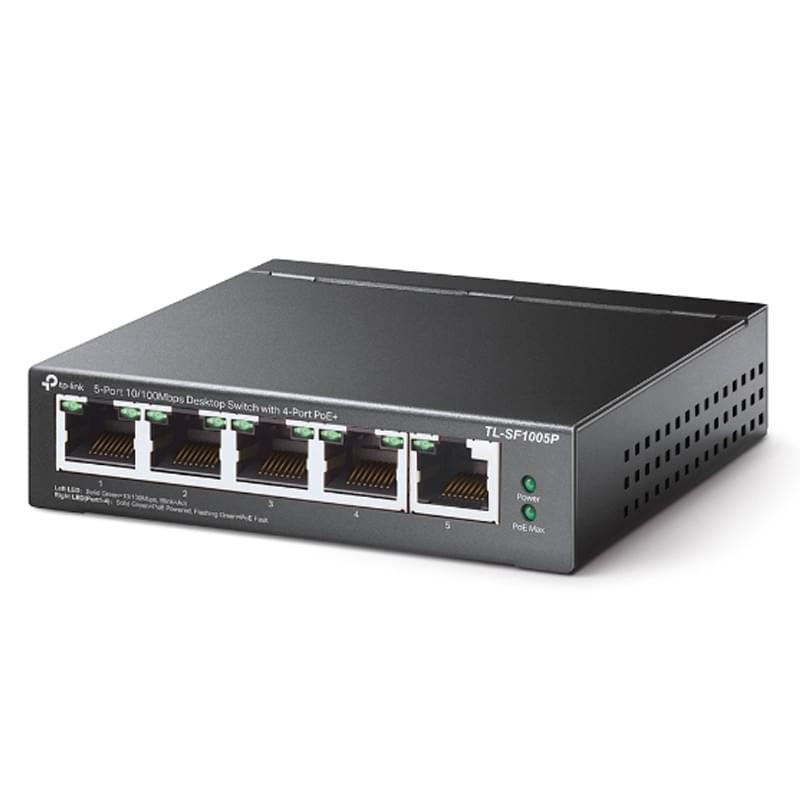 Настольный коммутатор, Tp-Link TL-SF1005P, 5 портов, 4 портов PoE+ 10/100 Mbps (TL-SF1005P) - фото #1, Technodom.kz