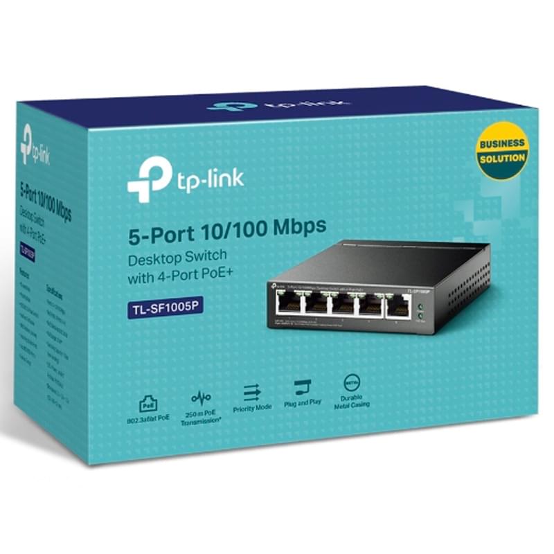 Үстел коммутаторы, Tp-Link TL-SF1005P, 5 порт, 4 порт PoE+ 10/100 Mbps (TL-SF1005P) - фото #3, Technodom.kz