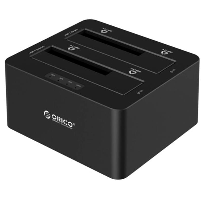 Док-станция для жесткого диска ORICO USB 3.0 2xHDD BLACK (6629US3-C-V1-EU-BK-BP) - фото #0, Technodom.kz