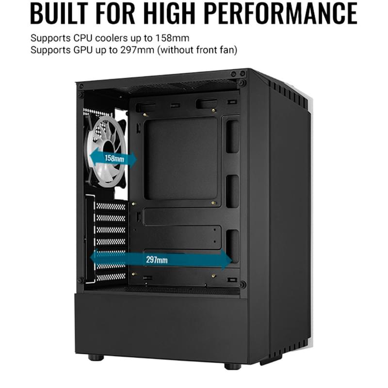 Aerocool Bionic MidTower кейсі, window, Black ATX (Bionic-G-BK-v2) - фото #5, Technodom.kz