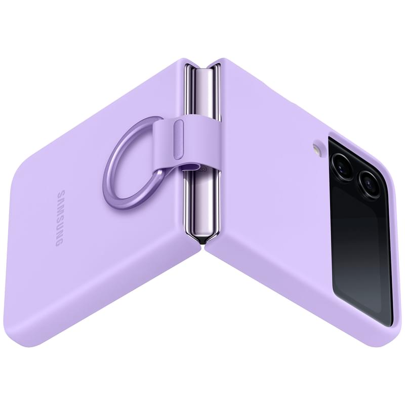 Чехол для Samsung Galaxy Z FLip4 Silicone Cover with Ring, Bora purple (EF-PF721TVEGRU) - фото #4, Technodom.kz