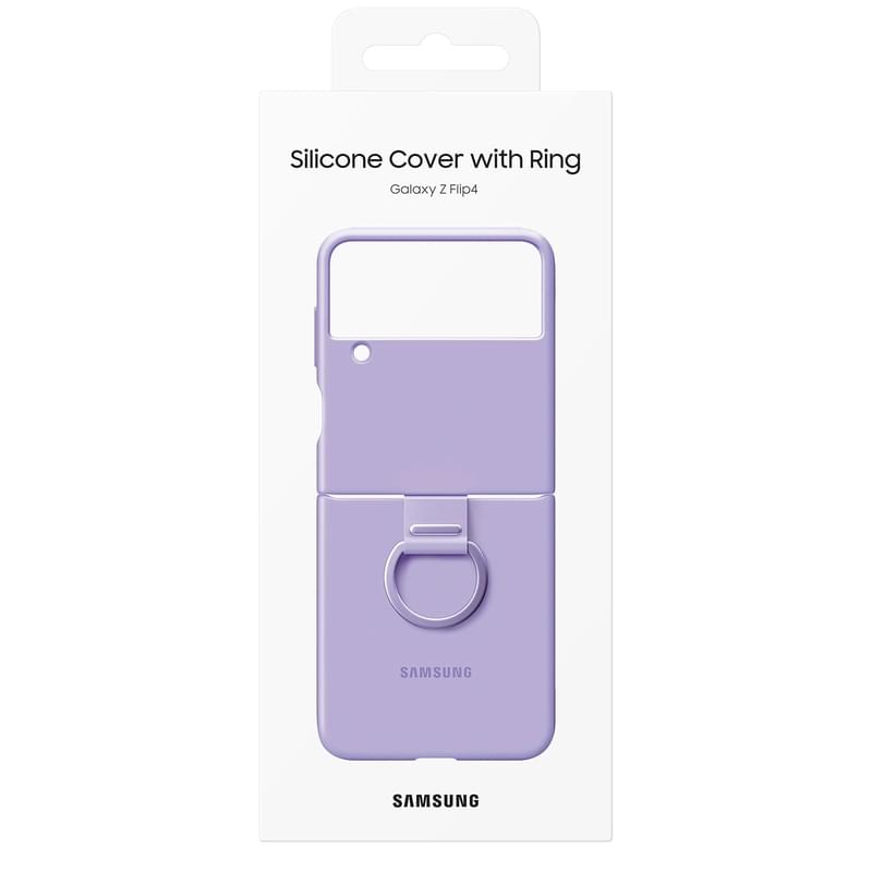 Чехол для Samsung Galaxy Z FLip4 Silicone Cover with Ring, Bora purple (EF-PF721TVEGRU) - фото #7, Technodom.kz