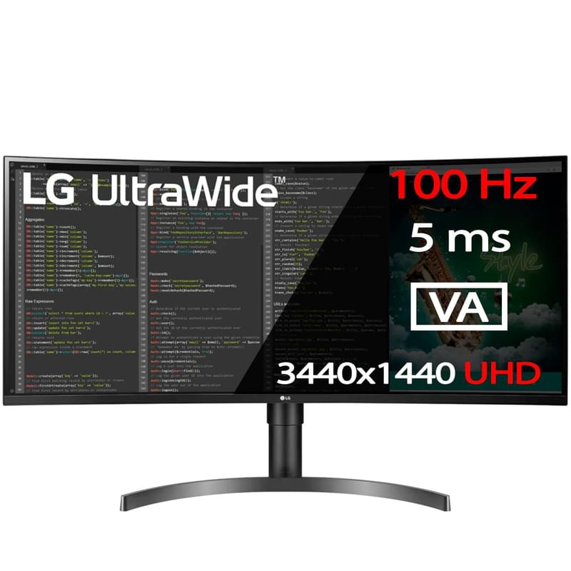 Монитор 35 LG 35WN75C-B 3440х1440 21:9 VA 100ГЦ (2HDMI+DP+Type-C) Black - фото #0, Technodom.kz