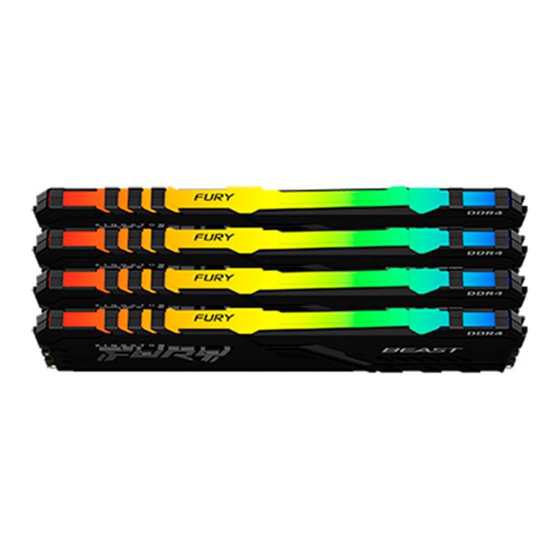 Оперативная память DDR4 DIMM 64GB(16GBx4)/2666MHz Kingston Fury Beast (KF426C16BB1K4/64) - фото #0, Technodom.kz
