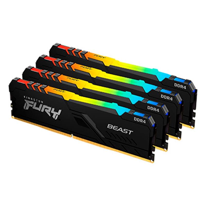 Оперативная память DDR4 DIMM 64GB(16GBx4)/2666MHz Kingston Fury Beast (KF426C16BB1K4/64) - фото #2, Technodom.kz