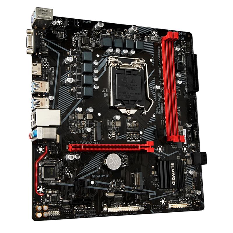 Материнская плата Gigabyte B560M H LGA1200 2DDR4 PCI-E 1x16 1x1 (HDMI+VGA) mATX - фото #1, Technodom.kz