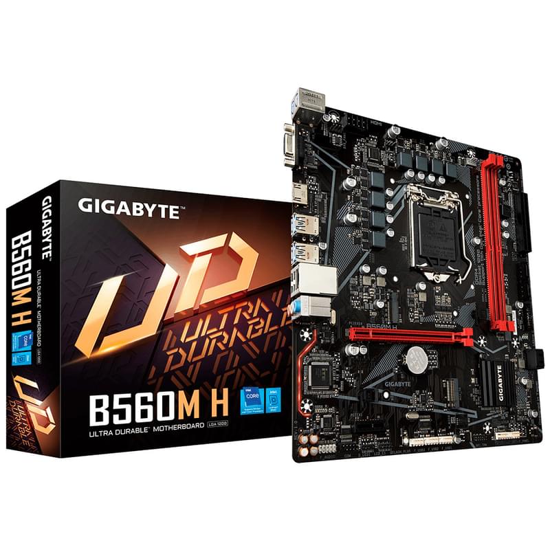 Материнская плата Gigabyte B560M H LGA1200 2DDR4 PCI-E 1x16 1x1 (HDMI+VGA) mATX - фото #4, Technodom.kz