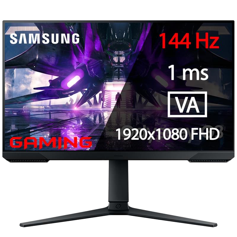 Монитор Игровой 24" Samsung LS24AG302NIXCI 1920x1080 16:9 VA 144ГЦ (HDMI+DP) Black - фото #0, Technodom.kz