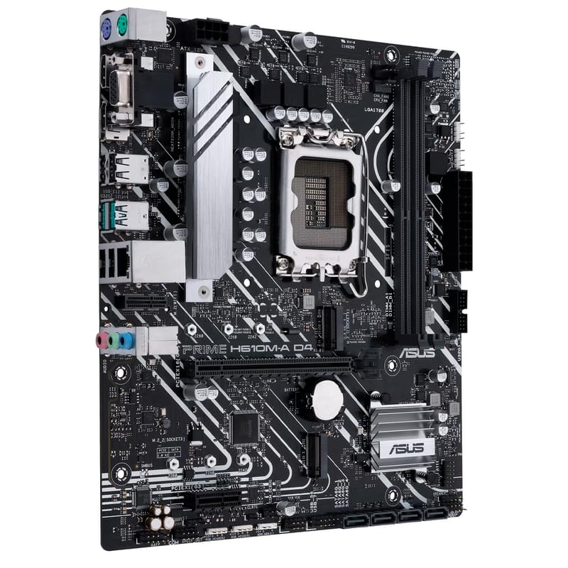 Материнская плата Asus PRIME H610M-A D4 LGA1700 2DDR4 PCI-E 1x16 1x1 (HDMI+DP+VGA) mATX - фото #1, Technodom.kz