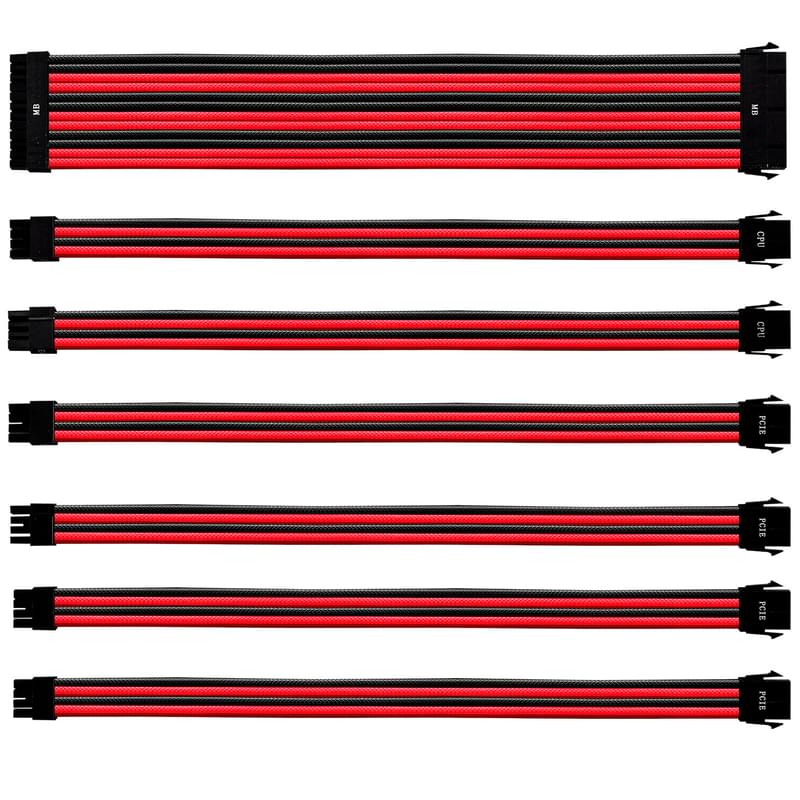 Комплект цветных кабелей Cooler Master Red-Black (CMA-NEST16RDBK1-GL) - фото #0, Technodom.kz