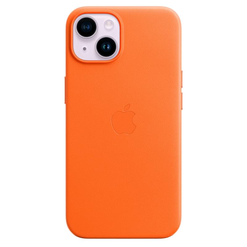 Чехол для iPhone 14, Leather Case with MagSafe, Orange (MPP83ZM/A) - фото #1, Technodom.kz