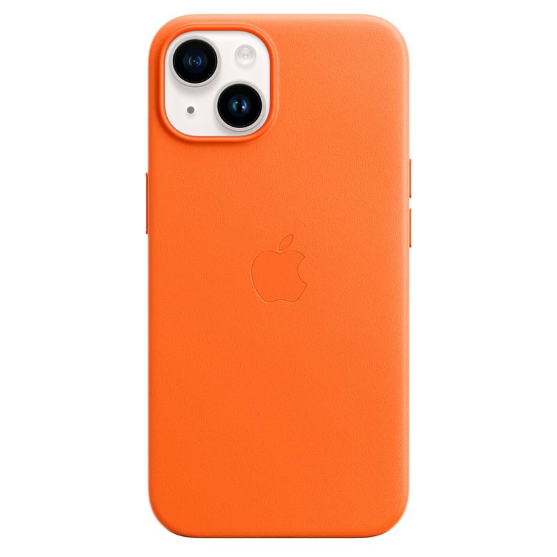 Чехол для iPhone 14, Leather Case with MagSafe, Orange (MPP83ZM/A) - фото #3, Technodom.kz