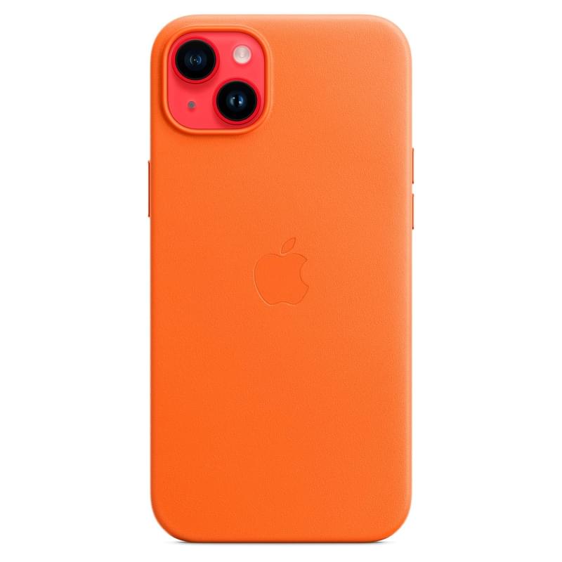 Чехол для iPhone 14 Plus, Leather Case with MagSafe, Orange (MPPF3ZM/A) - фото #3, Technodom.kz