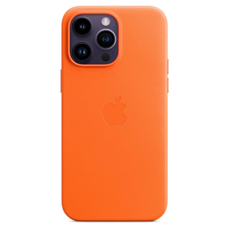 Чехол для iPhone 14 Pro Max, Leather Case with MagSafe, Orange (MPPR3ZM/A) - фото #0, Technodom.kz