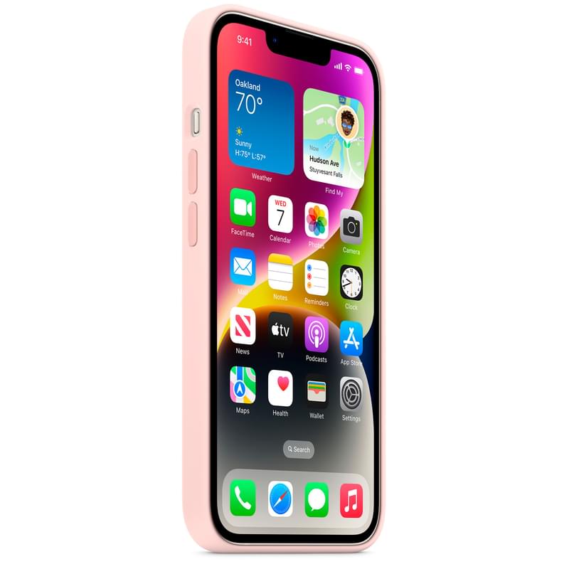 Чехол для iPhone 14, Silicone Case with MagSafe, Chalk Pink (MPRX3ZM/A) - фото #6, Technodom.kz