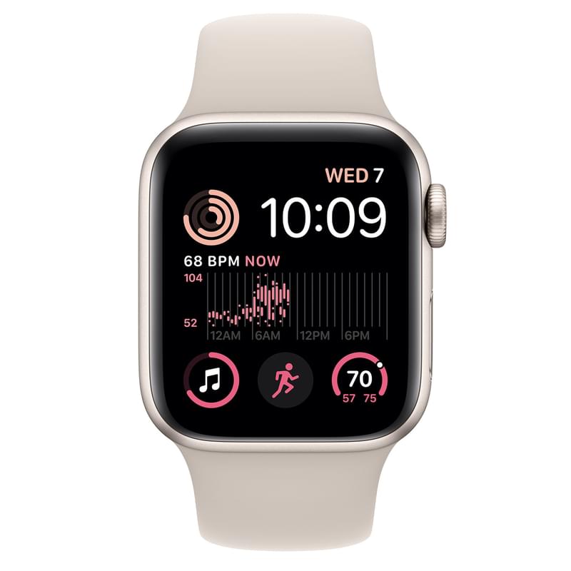 Смарт-часы Apple Watch SE 2022, 40mm Starlight Aluminium Case with Starlight Sport Band (MNJP3GK/A) - фото #1, Technodom.kz