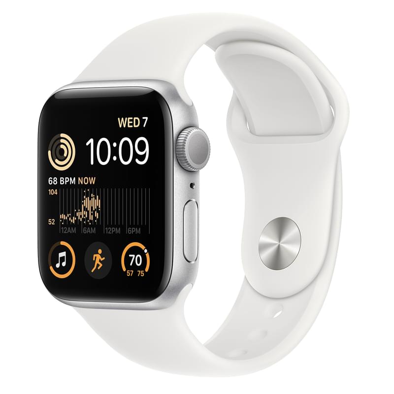 Смарт-часы Apple Watch SE 2022, 40mm Silver Aluminium Case with White Sport Band (MNJV3GK/A) - фото #0, Technodom.kz