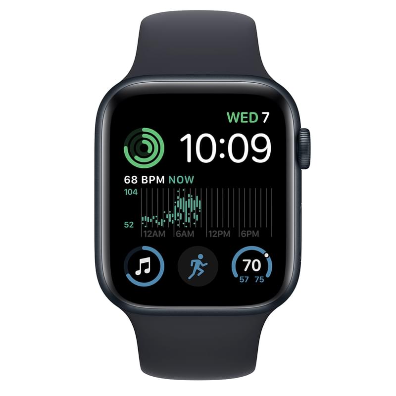 Смарт-часы Apple Watch SE 2022, 44mm Midnight Aluminium Case with Midnight Sport Band (MNK03GK/A) - фото #1, Technodom.kz