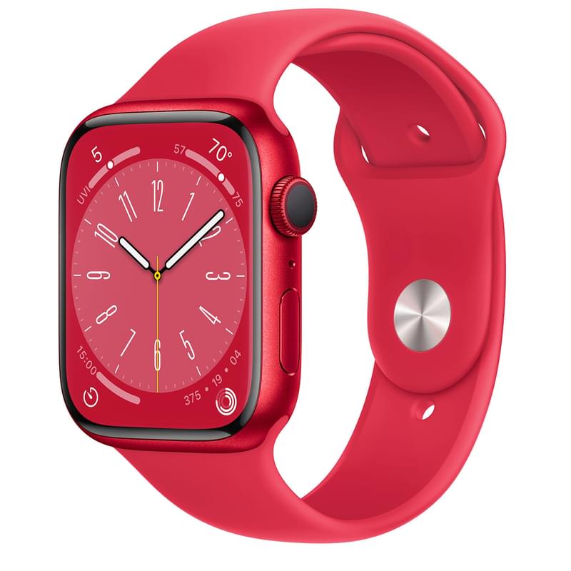 Смарт-часы Apple Watch Series 8, 45mm (PRODUCT)RED Aluminium Case with Sport Band (MNP43GK/A) - фото #0, Technodom.kz