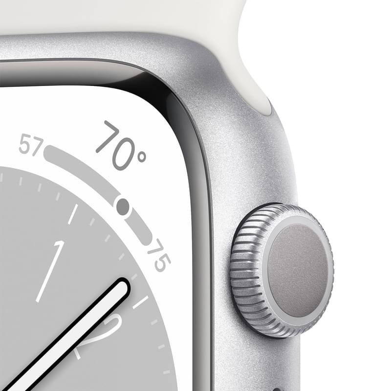Смарт-часы Apple Watch Series 8, 45mm Silver Aluminium Case with White Sport Band (MP6N3GK/A) - фото #2, Technodom.kz