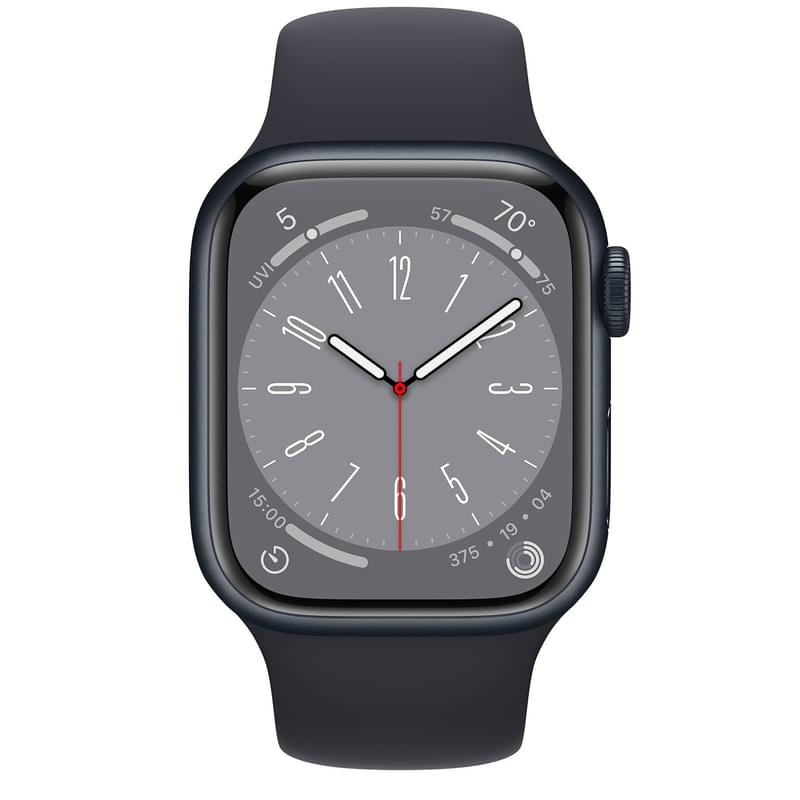 Смарт-часы Apple Watch Series 8, 41mm Midnight Aluminium Case with Midnight Sport Band (MNP53GK/A) - фото #1, Technodom.kz