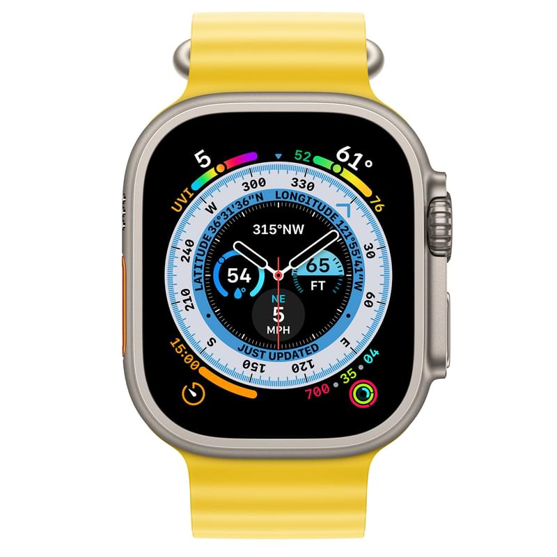 Смарт-часы Apple Watch Ultra, 49mm Titanium Case with Yellow Ocean Band (MNHG3GK/A) - фото #1, Technodom.kz