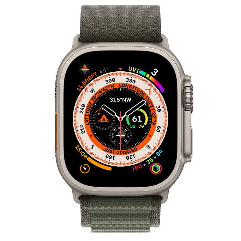 Смарт-часы Apple Watch Ultra, 49mm Titanium Case with Green Alpine Loop - Small (MNHJ3GK/A) - фото #1, Technodom.kz