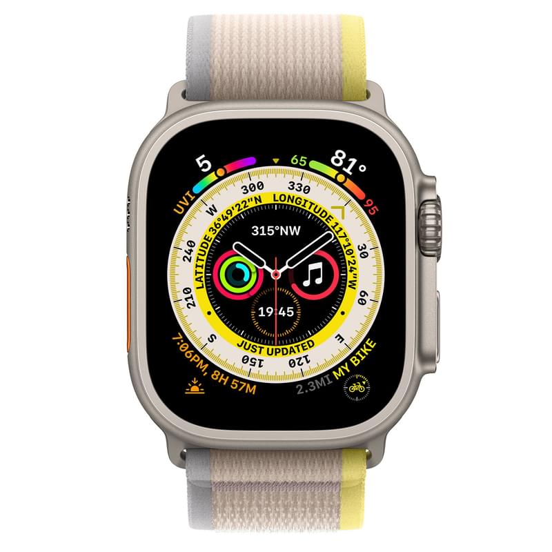 Смарт-часы Apple Watch Ultra, 49mm Titanium Case with Yellow/Beige Trail Loop - S/M (MNHK3GK/A) - фото #1, Technodom.kz