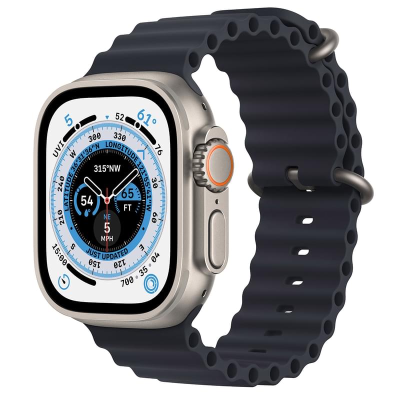 Смарт-часы Apple Watch Ultra, 49mm Titanium Case with Midnight Ocean Band (MQFK3GK/A) - фото #0, Technodom.kz