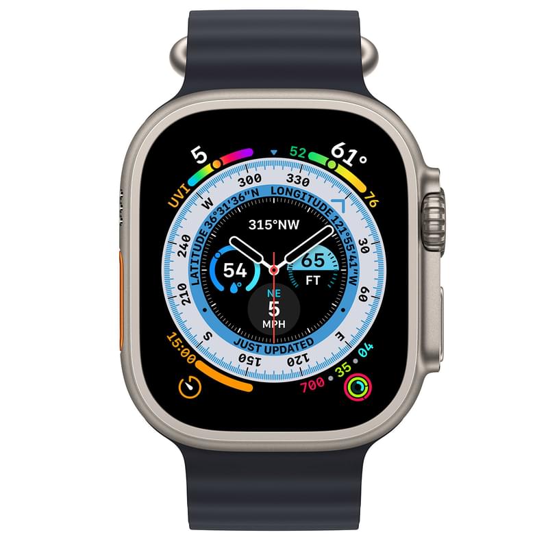 Смарт-часы Apple Watch Ultra, 49mm Titanium Case with Midnight Ocean Band (MQFK3GK/A) - фото #1, Technodom.kz
