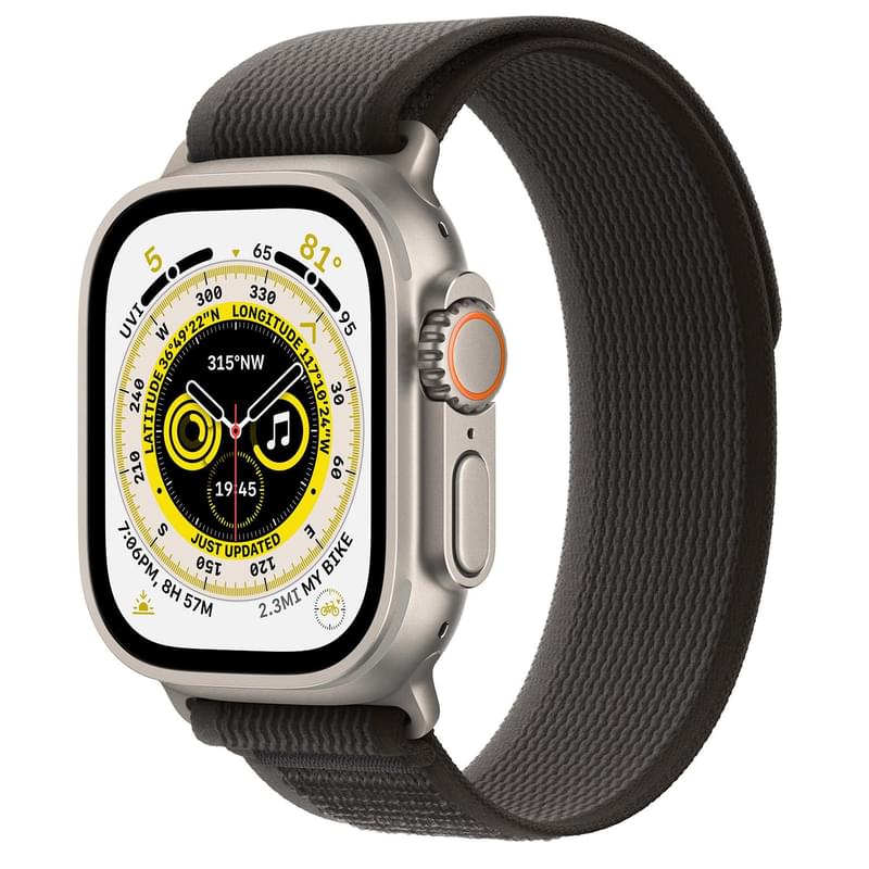 Apple Watch Ultra Смарт сағаты, 49 mm Titanium Case with Black/Gray Trail Loop - M/L (MQFX3GK/A) - фото #0, Technodom.kz