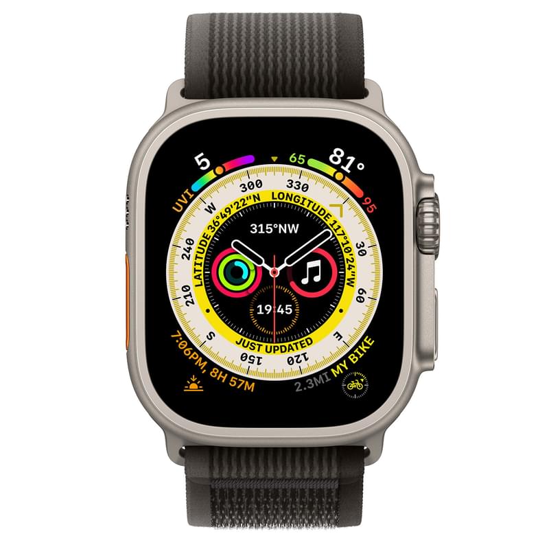 Apple Watch Ultra Смарт сағаты, 49 mm Titanium Case with Black/Gray Trail Loop - M/L (MQFX3GK/A) - фото #1, Technodom.kz