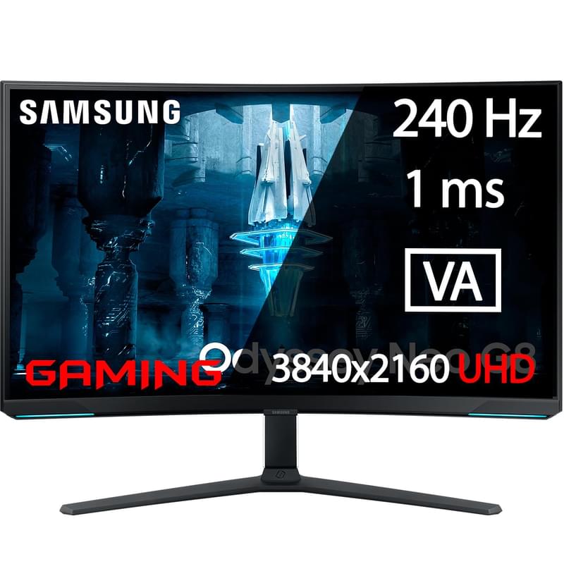 Монитор Игровой 32" Samsung G8 LS32BG852NIXCI 3840x2160 16:9 VA 240ГЦ (2HDMI+DP) Curved White - фото #0, Technodom.kz