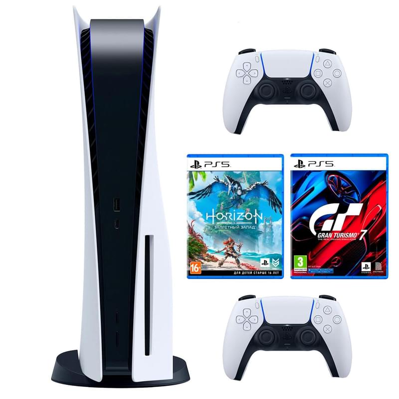 Игровая консоль Sony PS5 + Джойстик PS5 White + Gran Turismo 7 PS5 + Horizon Forbidden West PS5 - фото #0, Technodom.kz Игровая консоль Sony PS5 + Джойстик PS5 White + Gran Turismo 7 PS5 + Horizon Forbidden West PS5 - фото #0, Technodom.kz