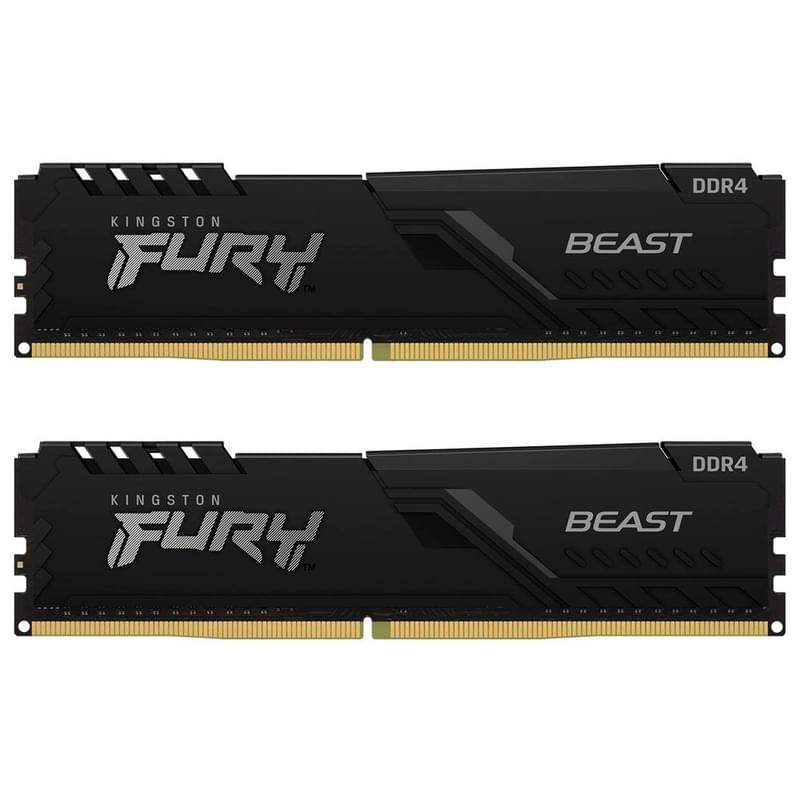Оперативная память DDR4 DIMM 32GB(16GBx2)/3200MHz Kingston Fury Beast (KF432C16BB1K2/32) - фото #1, Technodom.kz